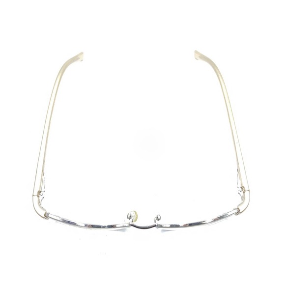 Prada VPR 66H 3BQ-1O1 Silver Beige Rectangle Eyeglasses Frames 52-16 135 Italy - Picture 3 of 12